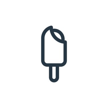 Ice Pop pop konseptinden bir ikon vektörü. Buz parçasının ince çizgisi düzenlenebilir vuruşları. Web ve mobil uygulamalarda kullanmak için buz pop lineer işareti, logo, yazdırma ortamı.