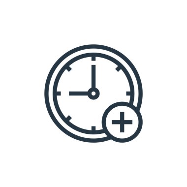 Çevrimiçi iş iletişimi konseptinden saat simgesi vektörü. Saat düzenlenebilir vuruşun ince çizgisi. Web ve mobil uygulamalarda kullanmak için saat doğrusal işareti, logo, yazdırma ortamı.