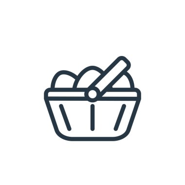 Paskalya konseptinden yumurta ikonu vektörü. İnce çizgili, düzenlenebilir yumurta çarpması. Web ve mobil uygulamalarda kullanmak için yumurta doğrusal işareti, logo, yazdırma ortamı.