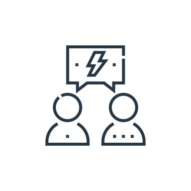 Seçim konseptinden tartışma ikonu vektörü. Düzenlenebilir vuruşun ince çizgisi. Web ve mobil uygulamalarda kullanmak için tartışmalı doğrusal işaret, logo, yazdırma ortamı.