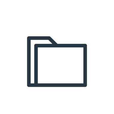 Çeşitli kavramlardan dizin ikonu vektörü. Düzenlenebilir klasör vuruşunun ince çizgisi. Web ve mobil uygulamalarda kullanmak için dizin doğrusal işareti, logo, yazdırma ortamı.