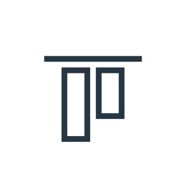 Vektör düzenleme kavramından alt hizalama simgesi vektörü. Alt hizada düzenlenebilir vuruşun ince çizgisi. Web ve mobil uygulamalarda kullanmak için alt hizalama doğrusal işareti, logo, yazdırma ortamı.