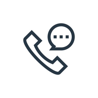 Mesaj konseptinden gelen çağrı simgesi vektörü. İnce çizgili çizgili düzenlenebilir arama çizgisi. Web ve mobil uygulamalarda kullanım için gelen doğrusal çağrı işareti, logo, yazdırma ortamı.