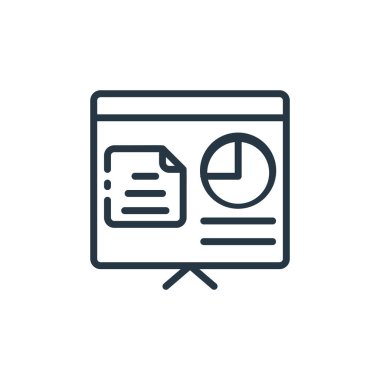 Finans konseptinden ikon vektörü rapor et. Düzenlenebilir felç raporunun ince çizgisi. Web ve mobil uygulamalar, logo ve yazdırma ortamlarında kullanım için doğrusal işareti rapor et.