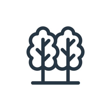 Ağaç konseptinden ikon vektörü. İnce çizgili ağaç çizgisi çizimi. Web ve mobil uygulamalarda kullanmak için ağaç doğrusal işareti, logo, yazdırma ortamı.