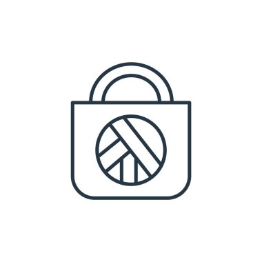 Dikiş konseptinden sepet ikon vektörü dikiyorum. Dikiş sepeti düzenlenebilir darbesinin ince çizgisi. Web ve mobil uygulamalar, logo ve yazdırma ortamlarında kullanım için sepet doğrusal işareti dikiliyor.