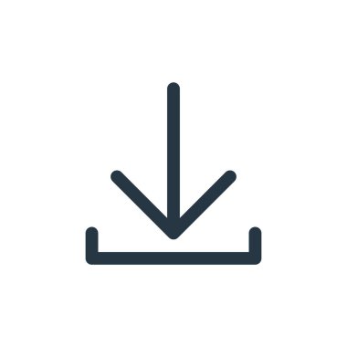 Kullanıcı arayüzü kavramından simge vektörü indir. İndirilebilir inme darbesinin ince çizgisi. Web ve mobil uygulamalar, logo ve yazdırma ortamlarında kullanım için doğrusal işaret indir.