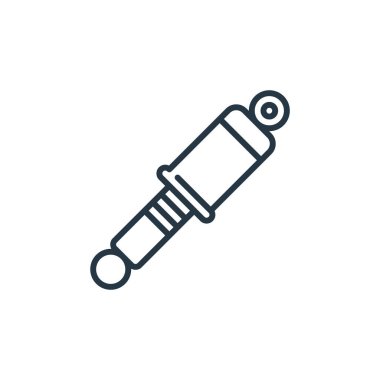 Araba motoru konseptinden süspansiyon ikonu vektörü. Süspansiyon düzenlenebilir felcin ince bir çizgisi. Web ve mobil uygulamalarda kullanım için asma doğrusal işareti, logo, yazdırma ortamı.