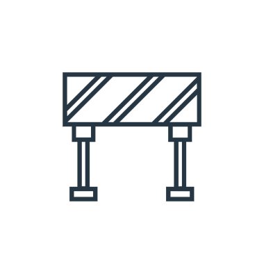 İşçi bayramındaki yol engelleme ikonu vektörü. İnce çizgili, düzenlenebilir felç çizgisi. Web ve mobil uygulamalarda kullanım için yol engelleme işareti, logo, yazdırma ortamı.