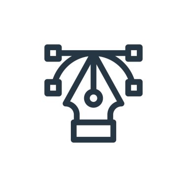 Grafik tasarım konseptinden vektör ikonu vektörü. Vektör düzenlenebilir vuruşun ince çizgisi. Web ve mobil uygulamalarda kullanım için vektör doğrusal işareti, logo, yazdırma ortamı.
