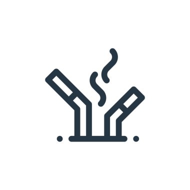 cigarette butt icon vector from quit smoking concept. Thin line illustration of cigarette butt editable stroke. cigarette butt linear sign for use on web and mobile apps, logo, print media.