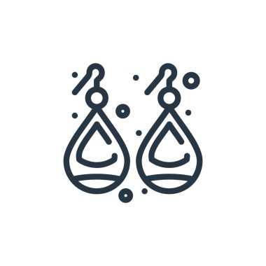 Mücevher konseptinden ikon küpe vektörü. Düzenlenebilir felcin ince bir çizgisi. Web ve mobil uygulamalarda kullanmak için doğrusal küpe işareti, logo, yazdırma ortamı.