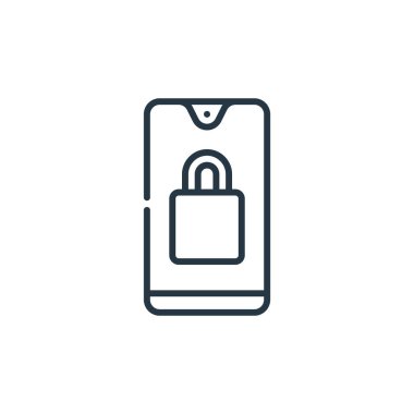 Siber güvenlik kavramından koruma ikonu vektörü. Düzenlenebilir felcin ince bir çizgisi. Web ve mobil uygulamalarda kullanım için doğrusal koruma işareti, logo, yazdırma ortamı.