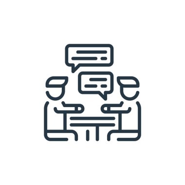 İş konseptindeki ikon vektörüyle tanışmak. Düzenlenebilir felçle tanışmanın ince çizgisi. Web ve mobil uygulamalar, logo ve yazdırma ortamlarında kullanım için doğrusal işaretle buluş.