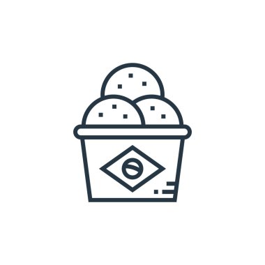 Brezilya karnaval konseptinden dondurma ikonu vektörü. Düzenlenebilir dondurma felcinin ince bir çizgisi. Web ve mobil uygulamalarda kullanmak için dondurma doğrusal işareti, logo, yazdırma ortamı.