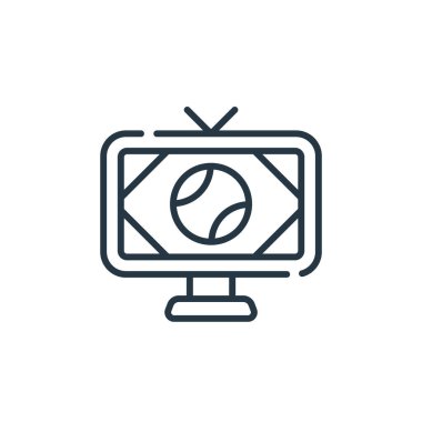 Beyzbol konseptinden canlı spor ikonu vektörü. Düzenlenebilir spor vuruşlarının ince bir çizgisi. İnternet ve mobil uygulamalarda kullanmak için canlı spor doğrusal işareti, logo, yazdırma ortamı.