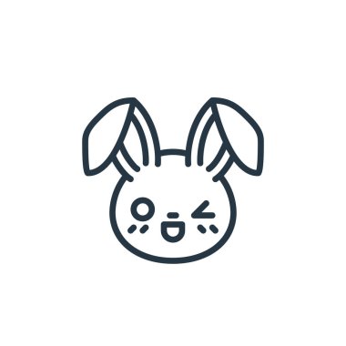 Paskalya avatarları kavramından tavşan ikonu vektörü. Düzenlenebilir tavşan vuruşunun ince çizgisi. Web ve mobil uygulamalarda kullanmak için tavşan doğrusal işareti, logo, yazdırma ortamı.
