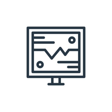 Tıbbi konseptten kardiyogram ikon vektörü. Düzenlenebilir kalp krizinin ince bir çizgisi. Web ve mobil uygulamalarda kullanmak için kardiyogram doğrusal işareti, logo, yazdırma ortamı.