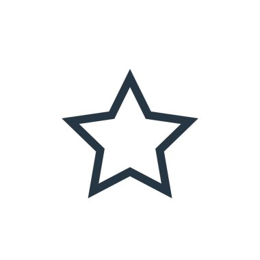 Vektör düzenleme kavramından yıldız simgesi vektörü. Yıldız düzenlenebilir vuruşunun ince çizgisi. Web ve mobil uygulamalarda kullanmak için yıldız doğrusal işareti, logo, yazdırma ortamı.