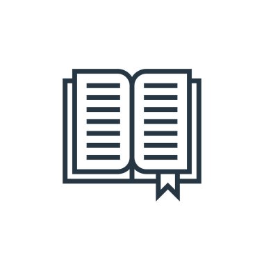 Kitap ve belge konseptinden kitap ikonu vektörünü aç. Düzenlenebilir açık kitap vuruşunun ince bir çizgisi. Web ve mobil uygulamalarda kullanmak için açık kitap doğrusal işareti, logo, yazdırma ortamı.