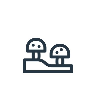 Hayvan ve doğa kavramından mantar ikonu vektörü. Düzenlenebilir mantar felcinin ince bir çizgisi. Web ve mobil uygulamalarda kullanmak için mantar doğrusal işareti, logo, yazdırma ortamı.