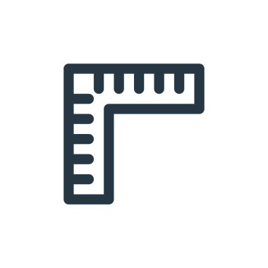 LaBoor ve araç konseptinden cetvel simgesi vektörü. Düzenlenebilir cetvel darbesinin ince çizgisi. Web ve mobil uygulamalarda kullanmak için cetvel doğrusal işareti, logo, yazdırma ortamı.