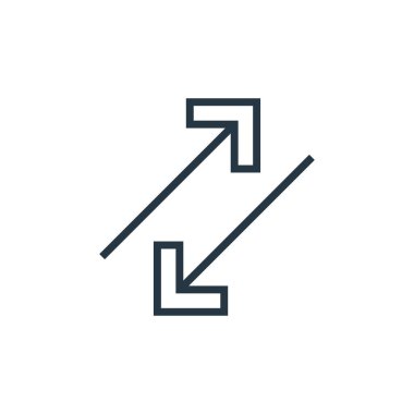 Oklar konseptinden ok ikonu vektörü. Düzenlenebilir okların ince çizgisi. Web ve mobil uygulamalarda kullanmak için ok doğrusal işareti, logo, yazdırma ortamı.