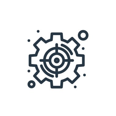 Yönetim konseptinden yönetici simgesi vektörü. Yönetimin düzenlenebilir vuruşunun ince çizgisi. Web ve mobil uygulamalarda kullanım için yönetim doğrusal işareti, logo, yazdırma ortamı.