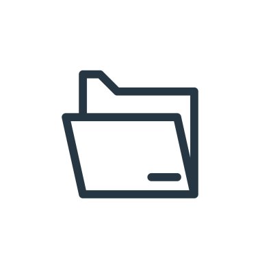 Grafik tasarım konseptinden dizin ikonu vektörü. Düzenlenebilir klasör vuruşunun ince çizgisi. Web ve mobil uygulamalarda kullanmak için dizin doğrusal işareti, logo, yazdırma ortamı.