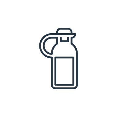 Gıda ve içecek alerjisi konseptinden sirke ikonu taşıyıcısı. Düzenlenebilir sirke vuruşunun ince bir çizgisi. Web ve mobil uygulamalarda kullanmak için sirke doğrusal işareti, logo, yazdırma ortamı.