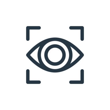 İş idaresi kavramından bir görüntü ikonu vektörü. Görüş açısının düzenlenebilir darbelerinin ince çizgisi. Web ve mobil uygulamalarda kullanmak için görme doğrusal işareti, logo, yazdırma ortamı.