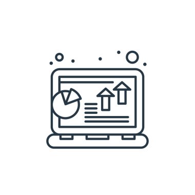 Strateji konseptinden grafik simgesi vektörü. İnce çizgili düzenlenebilir felç çizgisi. Web ve mobil uygulamalarda kullanmak için çizelge doğrusal işareti, logo, yazdırma ortamı.
