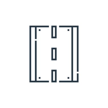 Sürüş okulu konseptinden otoyol ikonu vektörü. Düzenlenebilir felcin ince bir çizgisi. Web ve mobil uygulamalarda kullanmak için otoyol doğrusal işareti, logo, yazdırma ortamı.