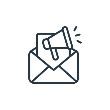 seo ve web sitesi konseptinden e-posta simgesi vektörü. İnce çizgili e-posta düzenlenebilir felç çizgisi. Web ve mobil uygulamalarda kullanmak için e- posta doğrusal işareti, logo, yazdırma ortamı.