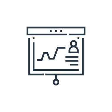 Seçim konseptindeki analitik ikon vektörü. Analitik ve düzenlenebilir felcin ince çizgisi. Web ve mobil uygulamalarda kullanmak için analitik doğrusal işaret, logo, yazdırma ortamı.