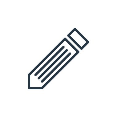 Ofis kavramının kalem ikonu vektörü. İnce çizgili, düzenlenebilir kalem darbesi. Web ve mobil uygulamalarda kullanmak için kalem doğrusal işareti, logo, yazdırma ortamı.