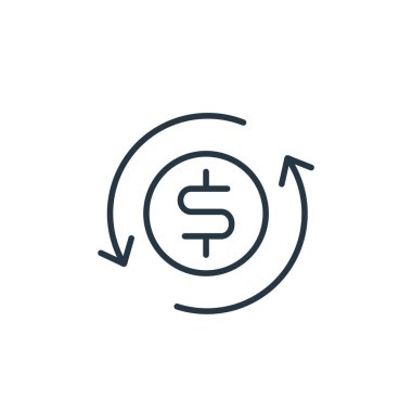 Para değişim simgesi vektörü para kavramından. Döviz bozdurma düzenlenebilir vuruşunun ince çizgisi. Web ve mobil uygulamalar, logo ve yazdırma ortamlarında kullanım için döviz borsası doğrusal işareti.