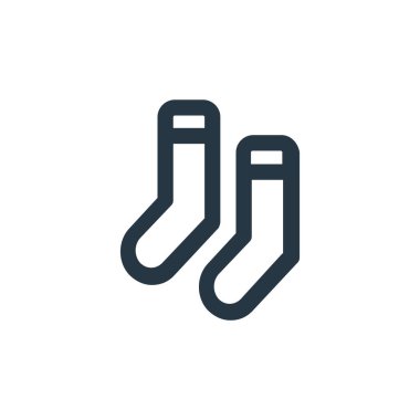 İş ve yönetim konseptinden çorap ikonu vektörü. İnce çizgili düzeltilebilir çoraplar. İnternet ve mobil uygulamalarda kullanmak için çorap doğrusal işareti, logo, yazdırma ortamı.