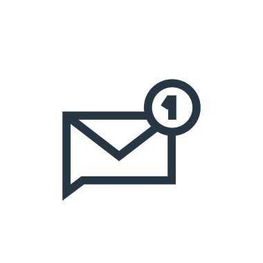 Mesaj konseptinden mesaj simgesi vektörü. Mesajın düzenlenebilir darbesinin ince çizgisi. Web ve mobil uygulamalarda kullanmak için ileti doğrusal işareti, logo, yazdırma ortamı.