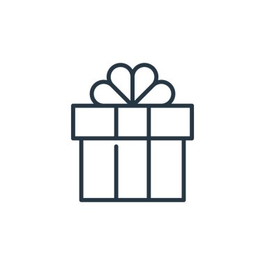 Kutlama konseptinden hediye ikonu vektörü. Düzenlenebilir inmenin ince bir çizgisi. Web ve mobil uygulamalarda kullanmak için hediye doğrusal işareti, logo, yazdırma ortamı.