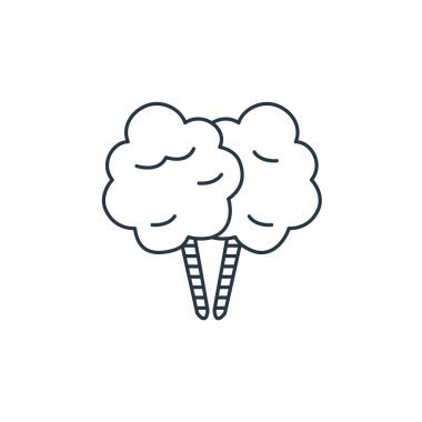 Doğum günü partisi konseptinden pamuk helva ikonu vektörü. Pamuk helva düzenlenebilir felcin ince bir çizgisi. Web ve mobil uygulamalarda kullanmak için pamuk helva doğrusal işareti, logo, yazdırma ortamı.