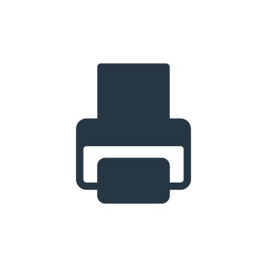 Yazıcı ve faks konseptindeki yazıcı simgesi vektörü. Yazıcının düzenlenebilir vuruşunun ince çizgisi. Web ve mobil uygulamalarda kullanmak için yazıcı doğrusal işareti, logo, yazdırma ortamı.