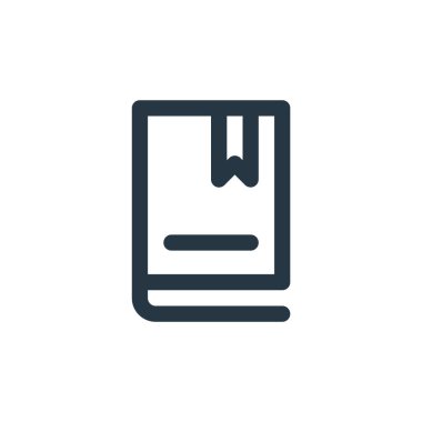 Eğitim konseptinden bir ikon vektörü. Düzenlenebilir kitap vuruşunun ince çizgisi. Web ve mobil uygulamalarda kullanmak için kitap doğrusal işareti, logo, yazdırma ortamı.