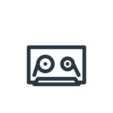 antika konseptin kaset ikon vektörü. Düzenlenebilir kaset vuruşunun ince çizgisi. kullanım için kaset doğrusal işareti web ve mobil uygulamalar, logo, yazdırma ortamı.