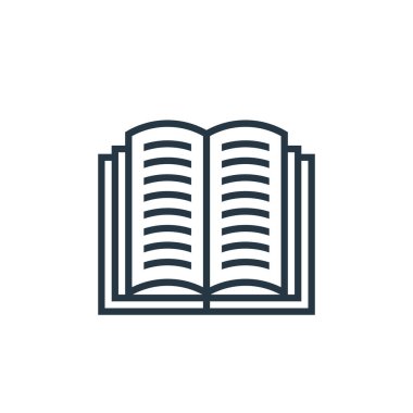Kitap ve belge konseptinden kitap ikonu vektörünü aç. Düzenlenebilir açık kitap vuruşunun ince bir çizgisi. Web ve mobil uygulamalarda kullanmak için açık kitap doğrusal işareti, logo, yazdırma ortamı.