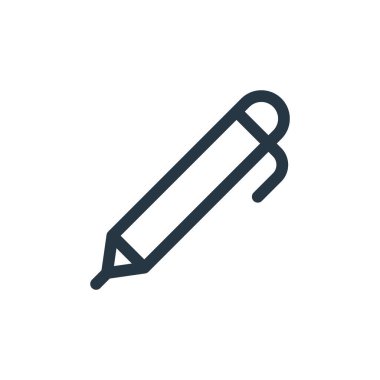 Grafik tasarım konseptinden ikon vektörü yazmak. Düzenlenebilir vuruşun ince çizgisi. Web ve mobil uygulamalarda kullanım için doğrusal işaret yazma, logo, yazdırma ortamı.