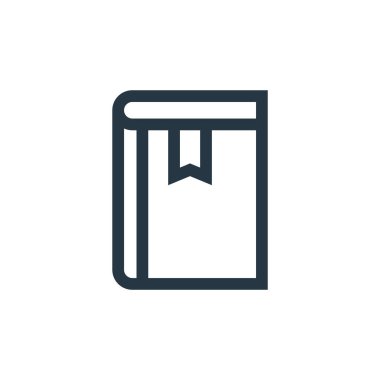Kitap konseptinden ikon vektörü. Düzenlenebilir kitap vuruşunun ince çizgisi. Web ve mobil uygulamalarda kullanmak için kitap doğrusal işareti, logo, yazdırma ortamı.