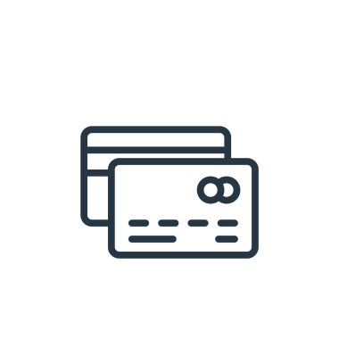 Ekommerce ve alışveriş konseptinden bir simge vektörü. Kart düzenlenebilir vuruşun ince çizgisi. Web ve mobil uygulamalarda kullanmak için kart doğrusal işareti, logo, yazdırma ortamı.