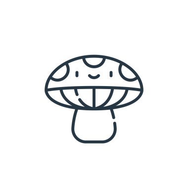 Bahar konseptinden mantar ikonu vektörü. Düzenlenebilir mantar felcinin ince bir çizgisi. Web ve mobil uygulamalarda kullanmak için mantar doğrusal işareti, logo, yazdırma ortamı.