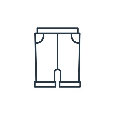 Moda konseptinden pantolon ikonu vektörü. İnce çizgili düzeltilebilir pantolon çizgisi. İnternet ve mobil uygulamalarda kullanmak için pantolon doğrusal işareti, logo, yazdırma ortamı.